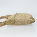 GUCCI GG Canvas Shoulder Bag Beige Gold 145857 Auth gh1654-4