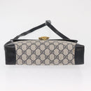 GUCCI GG Supreme Shoulder Bag PVC Navy Gold Auth gh1657-10