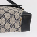 GUCCI GG Supreme Shoulder Bag PVC Navy Gold Auth gh1657-11