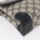 GUCCI GG Supreme Shoulder Bag PVC Navy Gold Auth gh1657-12