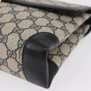 GUCCI GG Supreme Shoulder Bag PVC Navy Gold Auth gh1657-13