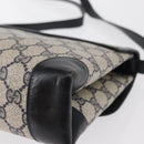 GUCCI GG Supreme Shoulder Bag PVC Navy Gold Auth gh1657-15