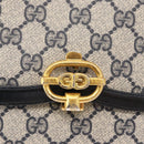 GUCCI GG Supreme Shoulder Bag PVC Navy Gold Auth gh1657-16