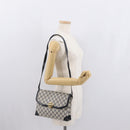 GUCCI GG Supreme Shoulder Bag PVC Navy Gold Auth gh1657-24