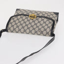 GUCCI GG Supreme Shoulder Bag PVC Navy Gold Auth gh1657-6