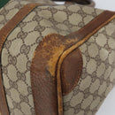 GUCCI GG Supreme Web Sherry Line Hand Bag PVC Beige Auth gh1658-10