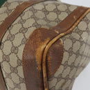 GUCCI GG Supreme Web Sherry Line Hand Bag PVC Beige Auth gh1658-12