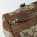 GUCCI GG Supreme Web Sherry Line Hand Bag PVC Beige Auth gh1658-15