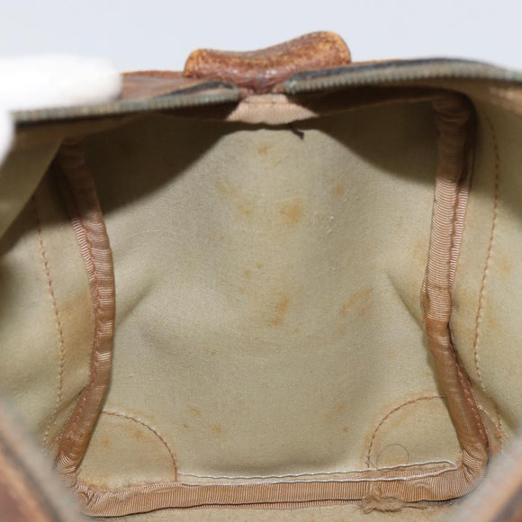 GUCCI GG Supreme Web Sherry Line Hand Bag PVC Beige Auth gh1658