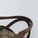 GUCCI GG Supreme Web Sherry Line Hand Bag PVC Beige Auth gh1658-8