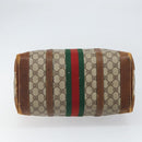 GUCCI GG Supreme Web Sherry Line Hand Bag PVC Beige Auth gh1658-9