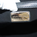 Salvatore Ferragamo Gancini Amy Tote Bag Canvas Beige Black gold Auth gh166-18