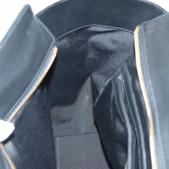 Salvatore Ferragamo Gancini Amy Tote Bag Canvas Beige Black gold Auth gh166