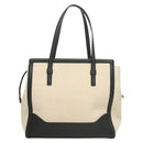 Salvatore Ferragamo Gancini Amy Tote Bag Canvas Beige Black gold Auth gh166-3