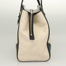 Salvatore Ferragamo Gancini Amy Tote Bag Canvas Beige Black gold Auth gh166-4