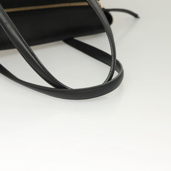 Salvatore Ferragamo Gancini Amy Tote Bag Canvas Beige Black gold Auth gh166