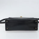 LOEWE Hand Bag Leather 2way Black Gold Auth gh1661-5