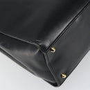 LOEWE Hand Bag Leather 2way Black Gold Auth gh1661-17