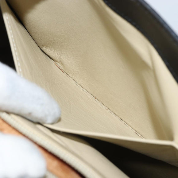 LOEWE Hand Bag Leather 2way Black Gold Auth gh1661