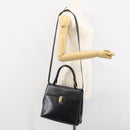 LOEWE Hand Bag Leather 2way Black Gold Auth gh1661-25