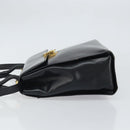 LOEWE Hand Bag Leather 2way Black Gold Auth gh1661-4