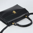 LOEWE Hand Bag Leather 2way Black Gold Auth gh1661-6