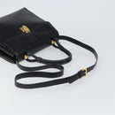 LOEWE Hand Bag Leather 2way Black Gold Auth gh1661-7