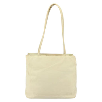 PRADA Tote Bag Nylon Beige Silver Auth gh1662 - 0
