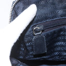 PRADA Chain Shoulder Bag Leather Navy Silver Auth gh1663-20