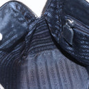 PRADA Chain Shoulder Bag Leather Navy Silver Auth gh1663-22