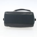 PRADA Chain Shoulder Bag Leather Navy Silver Auth gh1663-5