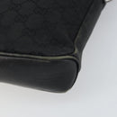 GUCCI GG Canvas Shoulder Bag Black Silver 109106 Auth gh1665-9