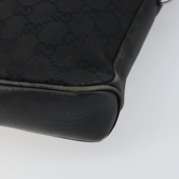 GUCCI GG Canvas Shoulder Bag Black Silver 109106 Auth gh1665