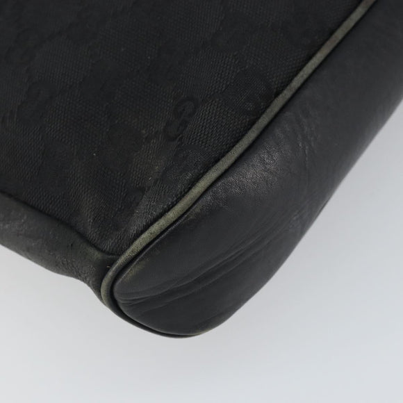 GUCCI GG Canvas Shoulder Bag Black Silver 109106 Auth gh1665