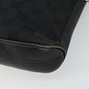 GUCCI GG Canvas Shoulder Bag Black Silver 109106 Auth gh1665-15