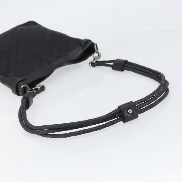 GUCCI GG Canvas Shoulder Bag Black Silver 109106 Auth gh1665