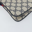 GUCCI GG Supreme Sherry Line Shoulder Bag PVC Navy Gold 904 02 035 Auth gh1666-15