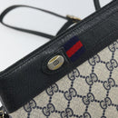 GUCCI GG Supreme Sherry Line Shoulder Bag PVC Navy Gold 904 02 035 Auth gh1666-18
