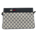 GUCCI GG Supreme Sherry Line Shoulder Bag PVC Navy Gold 904 02 035 Auth gh1666-13