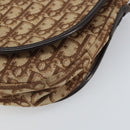 Christian Dior Trotter Canvas Shoulder Bag Brown Gold Auth gh1667-14