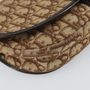 Christian Dior Trotter Canvas Shoulder Bag Brown Gold Auth gh1667-15