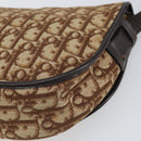 Christian Dior Trotter Canvas Shoulder Bag Brown Gold Auth gh1667-16