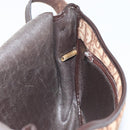 Christian Dior Trotter Canvas Shoulder Bag Brown Gold Auth gh1667-20