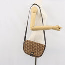 Christian Dior Trotter Canvas Shoulder Bag Brown Gold Auth gh1667-24