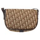 Christian Dior Trotter Canvas Shoulder Bag Brown Gold Auth gh1667-2