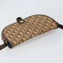 Christian Dior Trotter Canvas Shoulder Bag Brown Gold Auth gh1667-6