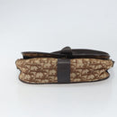 Christian Dior Trotter Canvas Shoulder Bag Brown Gold Auth gh1667-5