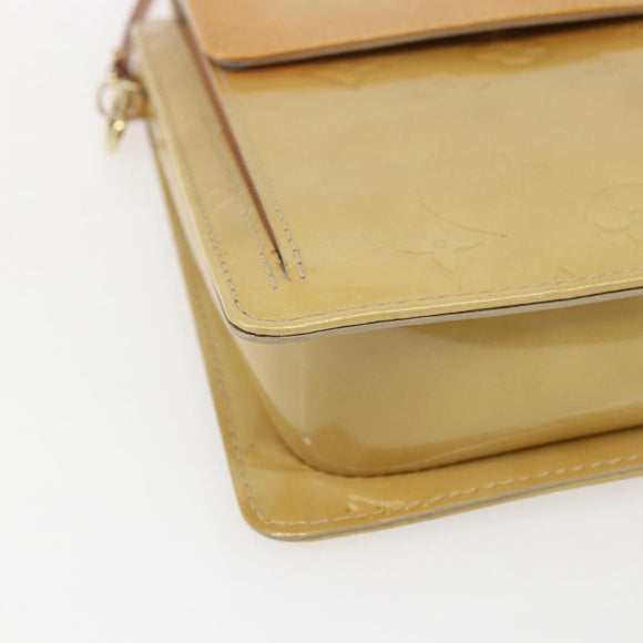 LOUIS VUITTON Monogram Vernis Motto Accessory Pouch Beige M91136 LV Auth gh1669