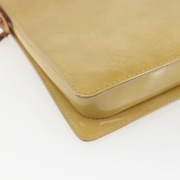 LOUIS VUITTON Monogram Vernis Motto Accessory Pouch Beige M91136 LV Auth gh1669