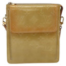 LOUIS VUITTON Monogram Vernis Motto Accessory Pouch Beige M91136 LV Auth gh1669-13